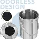 EPICA Countertop Compost Bin Kitchen | 1.3 Gallon | Odorless Composting Bin with Carbon Filters | Indoor Compost Bin with Lid | Stainless Steel Kitchen Composter for Food Scraps & Waste Recycling (silver)