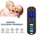 3 x YAPROMO Baby Teething Toys,2 Pcs TV Remote Control Shape Teether Toys,Food Grade Silicine Chew Toy (Deal Black)