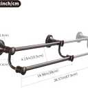 WOLIBEER Bronze Double Towel Bar, Adjustable 14.96 to 26.57 inches Towel Holder Oil Rubbed Farmhouse Towel Rack Rustic Towel Hanger Bathroom Wall Mounted