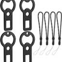 4-Pack Portable Metal Bottle Openers with Lanyard for Outdoor Enthusiasts,Bartender,Kitchen,Home, Restaurant, Graduations, Anniversaries Bar & Parties (Black)