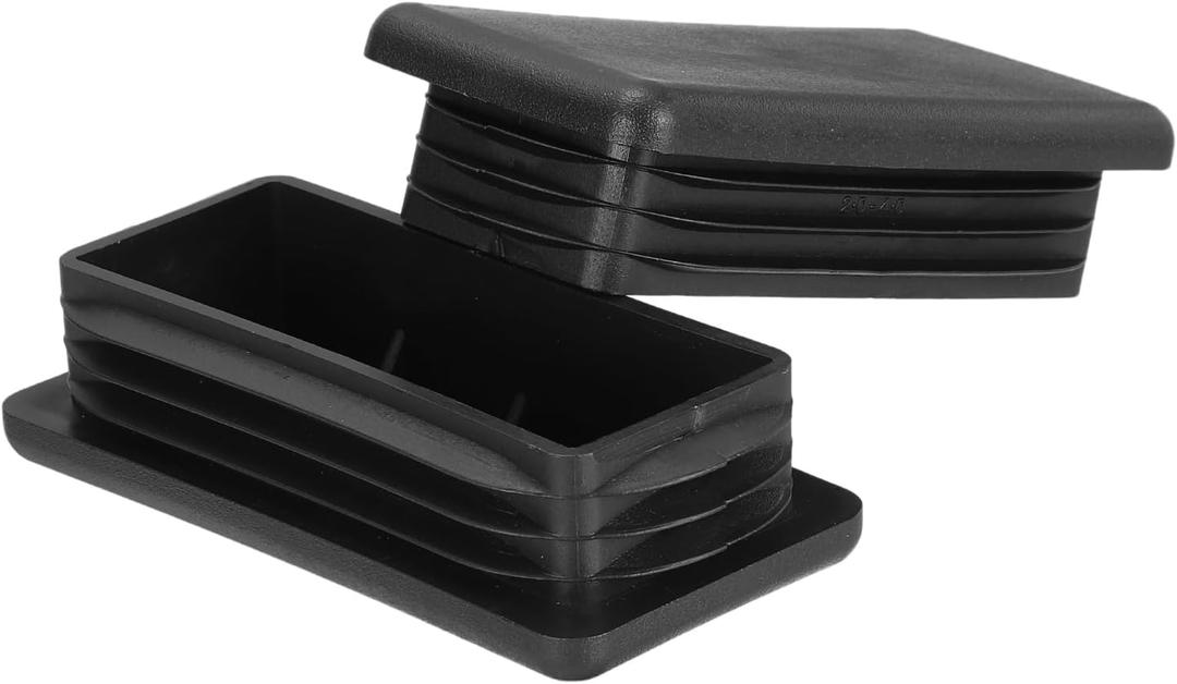 uxcell 10 Pcs Plastic Hole Plugs, 3.94"x1.97"(100x50mm) Rectangular Ribbed Tubing End Caps Fit 2-4.5mm Tube Thick, Furniture Leg Inserts for Metal Tubing Chair Table Legs