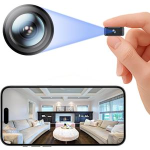 Mini Indoor Wireless WiFi Camera Small Home Security Cameras Tiny Body Small Outdoor Camara Nanny Cam Pet Dog House Security Camaras micro Door Room Cam Clear Night Vision and Motion Detection Monitor (Black)