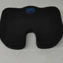 Everlasting Comfort Doctor Recommended Memory Foam Seat Cushion for Office Chairs & Car Seat - Ergonomic Office Desk Accessories for Tailbone Pain Relief, Sciatica & Back Support (Black)