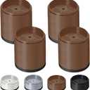 Bed Risers 1 inch, 2 inch, 3 inch, 4 inch Heavy Duty, Adjustable Furniture Riser for Table Desk Couch Sofa Chair Refrigerator Washing Machine, Stackable Bed Raisers Blocks (Brown 4 Pack, 1+1+1 inch)