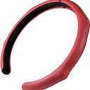 Quick Install Sporty Red Wine Burgundy Perforated Nappa Leather Steering Wheel Cover with Black Top Stripe Universal fit 14.5 to 15 inches Car Sedan SUV Pickup