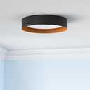 Bargeni 16.5 Inch LED Ceiling Light Fixture, Dimmable Flush Mount Matte Black With Gold Inside, 3000K/Warm White/30W, Modern Light Fixtures Mount for Bedroom, Outdoor, Foyer, 16.5 Inch-1 Pack