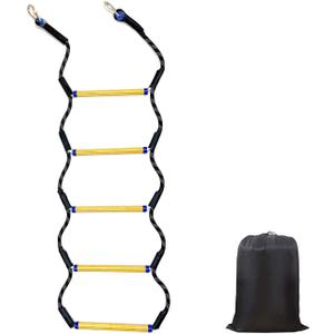 Boat Rope Ladder, 5 Step Heavy Duty 400Lbs Strength Rope Ladder for Inflatable Boat, Fishing Boat, Kayak, Motorboat, Canoeing,