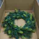 Artificial Pine Garland, Realistic Plastic Pine Leaves Faux Greenery Garland for Staircase, Mantle, Winter and Christmas Home Decor(Grass Green) 24 inch