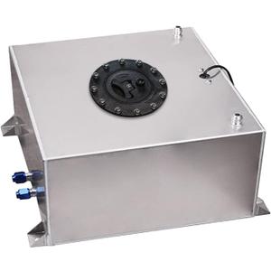 10 Gallon Fuel Cell Aluminum Polished with Cap Level Sender Silver