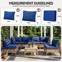 10pcs Outdoor Patio Cushion Covers Replacement, 25.6" Zippered Outdoor Cushion Covers Waterproof, UV Resistant & Washable Patio Furniture Cushion Covers Waterproof for Patio Sectional, Navy Blue
