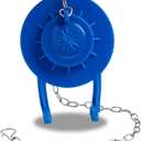 Hibbent Universal 2 Inch Toilet Flapper Compatible with American Standard, Kohler, TOTO, Gerber Toilets Tank, Water Conserving Toilet Flapper Replacement with Stainless Steel Chain, Blue
