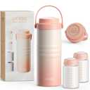 LUCKBEE 24H Portable Breast Milk Cooler with LCD Display Insulated Milk Storage Bottle, Holds 2 Bottles 16oz, Compact Breast Pump Bag Accessory, Breastfeeding Essentials for Travel and Work