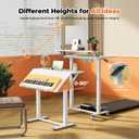 Rolling Standing Desk with Tilt Desktop, 35" 2-Tier Shelf White