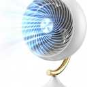 Desk Fans for Bedroom with Light, 16 Inch Table Air Circulator Fans, Oscillating Fan for Whole Room, 70° Vertical and 100° Oscillating, 3 Speeds, 28dB Quiet, for Home,Office,Outdoor, Mini