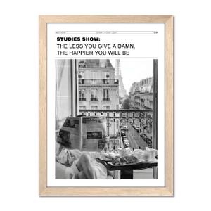 Vintage Black and White Newspaper Wall Art, Positive Headline Canvas Bedroom Wall Decor, Bathroom Print Poster Picture, Trendy Girly Apartment Dorm Room Decor Painting 16x24 inch Light Wood Framed
