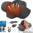 3-in-1 Neck Massager Pillow - Pillow Massage Neck Hump with Heat,Vibration,Air Traction,Cervical Massager for Pain Relief Hump Corrector (Dark Gray)