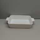 MALACASA 4.4 QT Baking Dish, 9x13 Large Casserole Dish for Oven, Ceramic Baking Pan, Rectangular Lasagna Pan Deep with Handles for Baking, Durable Microwave Oven Safe, Wedding Gift,White, Series BAKE-BAKE