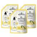 J.R. Watkins Gel Hand Soap Refill, Moisturizing Hand Wash, Alcohol-Free, Cruelty-Free, Lemon, 34 Fl Oz, 3 Pack