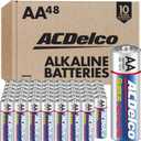 ACDelco 48-Count Double AA Batteries, Maximum Power Super Alkaline Battery, 10-Year Shelf Life, Reclosable Packaging