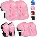 Kids Safety Protective Gear Set for Ages 3-12 Years, Adjustable Knee Pads, Elbow Pads, Wrist Guards for Boys Girls Youth Skateboard, Roller Skating, Scooter, Cycling