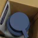 INGOFIN Ceramic Foaming Soap Dispenser - 12oz Foam Hand Soap Dispenser Bathroom, Modern Refillable Dish Dispenser with Pump for Kitchen, Matte Blue