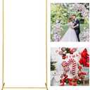 SPRITE DISPLAY Gold Wedding Arch Backdrop Stand, 6.6FT*3.3FT Square Balloon and Flower Metal Frame for Ceremony, Anniversary, Party, Baby Shower Photo Booth Decoration