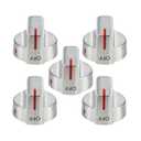 Stainless Steel 5304509064 Stove Knobs Replacement Parts for Frigidaire Gallery Oven Gas Stove Range 5304509929 Stove Top GCRG3060AFC Metal Silver Surface Burner Control Knobs, 3 Pcs