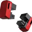 EZDIY-FAB Shield Series 8-Pin PCIe GPU Power Adapter,180-Degree U-Turn Angled Connector, Aluminum Design for Graphics Cards  Standard Type,Red-2 Pack