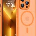 TOCOL Magnetic for iPhone 13 Pro Max Case, Upgraded Full Camera Protection, Compatible with Magsafe, Drop Protection, Translucent Matte Back for iPhone 13 Pro Max 6.7 inch (Orange)