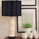 GOSO Medium Black Lamp Shade -for Table Lamps Floor Lamps-13 * 13 * 10 inch (Spider) Barrel Lampshades Replacement-Rustic DIY Modern Shade for Night Stand Lights for Bedroom Required Assembly