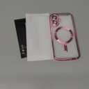 Misea Magnetic for iPhone 16 Case Compatible with MagSafe [Never Yellowing] [Military Grade Drop Protection] Full Camera Lens Protector Plating Soft Clear Phone Case for Women 6.1 inch, Hot Pink