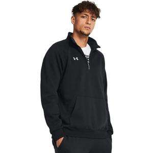 Under Armour Men's Rival Fleece Quarter Zip (Large, (001) Black / / White)