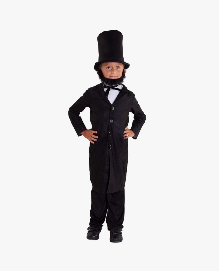 Morph Abraham Lincoln Costume, Abraham Lincoln Costumes for Kids, Boys Halloween Costume, Halloween Costumes for Kids Size L