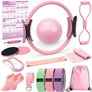 Pilates Kit, Pilates Equipment Ring and Ball Set, Home Pilates Workout Kit, Pilates Essentials Kit for Women, Pilates Set, Pilates Starter Kit for Women at Gym Studio Travel