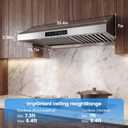 NEW 30 Inch Under Cabinet Range Hood 1200 CFM, Sloping Design