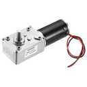 MECCANIXITY DC 12V 12 RPM Reversible Worm Geared Motor Reducer Motor 8mm D Shape Shaft High Torque Gear Box Reduction Electric Motor for Sweepers, Printers, Ovens