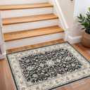 Washable Hallway Runner Rug 2x3 - Runner Rug Kitchen Rugs and Mats Non Skid Washable Waterproof Carpet Runner for Living Room Bedroom Bathroom (Black, 2X3)