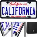 2 Pcs Silicone License Plate Frames with 2 Clear Polycarbonate Covers, Rust-Proof, Weather Resistant, Easy Installation, Premium License Plate Protector, Covers & Frames with 2 Drainage Holes