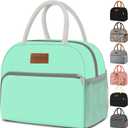 Coobiiya Lunch Bag Women, Lunch Box Bag for Women Adult Men, Small Leakproof Cute Lunch Tote Large Capacity Reusable Insulated Cooler Lunch Container for Work/Office/Picnic/Travel-Green