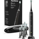 Aquasonic Black Series Ultra Whitening Toothbrush – ADA Accepted Electric Toothbrush 8 Brush Heads & Travel Case – 40,000 VPM Electric Motor & Wireless Charging  4 Modes w Smart Timer