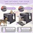 Cat Litter Box with Litter Mat, Foldable Extra Large Free in and Out/One-Way with Lid, Drawer Type Enclosed Kitty Litter Box,Odor Control Anti-Splashing Easy Cleaning (Purple)