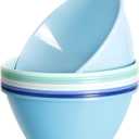 Youngever 11 inch 120 Ounce Plastic Mixing and Serving Bowls, Large Popcorn Bowls, Salad Bowls, Chip and Dip Serving Bowls, Set of 9 (Coastal)