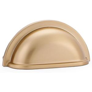 HARPOON Bin Cup Drawer Handles Hardware 5 Pack of Kitchen Cabinet Pulls, 3" Inch 76mm Champagne Gold