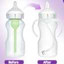 Straw Sippy Cup Conversion Kit for Dr Browns Wide-Neck Baby Bottles, Sippy Cups Transition Kit with Soft Straw top,Weighted Straw, Bottle Handle, Cleaning Brush, Dust-Proof Case, 8m+, Pack of 3