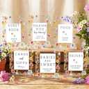 Vercraft 6 Pcs Wildflower Floral Baby Shower Table Decorations Take One Sign Thank You Acrylic Sign Centerpieces with Stand 5 x 7" Baby Shower Birthday Party Decorations for Guests Gifts