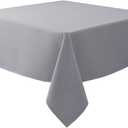 Biscaynebay Textured Fabric Square Tablecloths 60"x60", Silver Grey Water Resistant Table Cloth Small Card Folding Table Covers Linen for Dining, Kitchen, Wedding & Parties, etc. Machine Washable