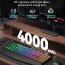 Wireless Keyboard and Mouse Combo - 4000mAh Rechargeable Backlit Keyboard with Wrist Rest & Phone Holder, Full Size Quiet Typing 2.4G USB-A/Type-C for PC, Laptop, Windows, Mac, Trueque KM22 Ultra