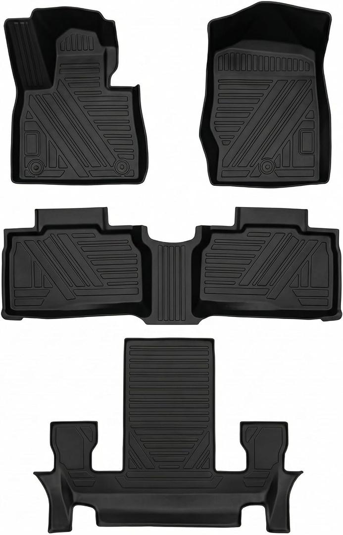 Aiqiying Floor Mats Compatible with Ford Explorer 2020-2026 6-Seats ModelsAll Weather Protection Waterproof Durable Custom-Fit Front Rear Full Set Carpet Liners TPE Accessories