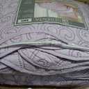 Home Soft Things Damask 4 Piece Bedspread Set, Scalloped Edge Reversible Coverlet Comforter Prewashed Bedding Set, Matelasse Embossed Floral Solid Pattern,Lavender Fog Oversize Queen(110" x 120"), Oversized Queen 110" X 120"