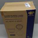 JOLLY CHEF 200 Sets 9 oz Clear Plastic Cups with Flat Lids, and Paper Lid Liners, 9 Ounce Plastic Cups with Flat Lids for Parfait, Snacks, Fruit, Pudding